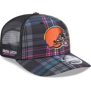 Cleveland Browns Crucial Catch Plaid Trucker Hat New Era